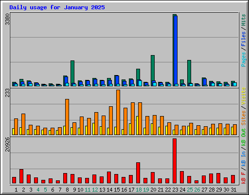 Daily usage for January 2025