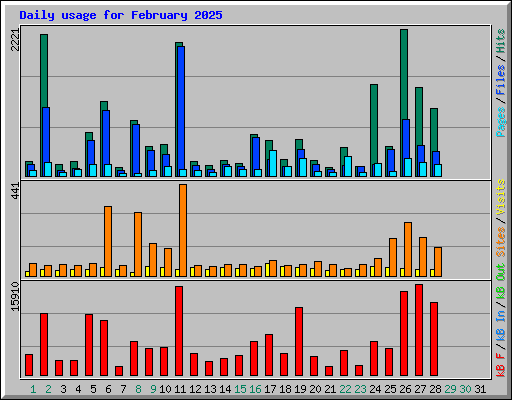 Daily usage for February 2025