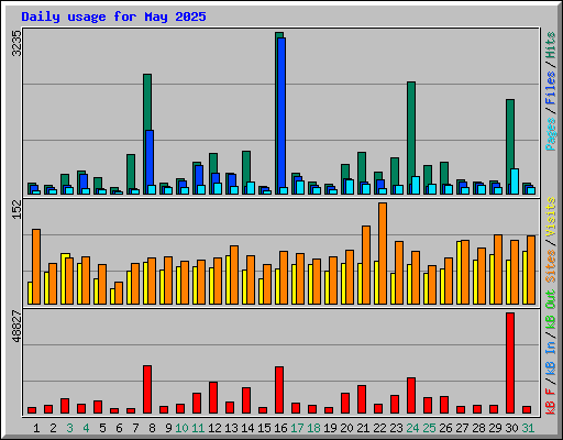 Daily usage for May 2025