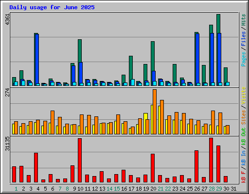 Daily usage for June 2025