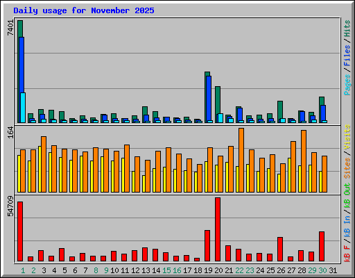 Daily usage for November 2025