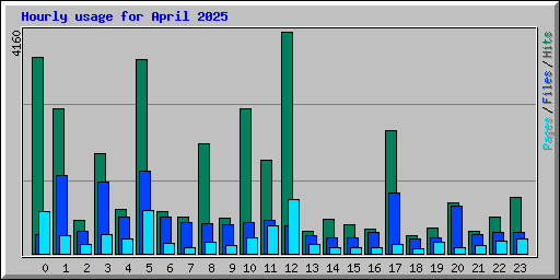 Hourly usage for April 2025