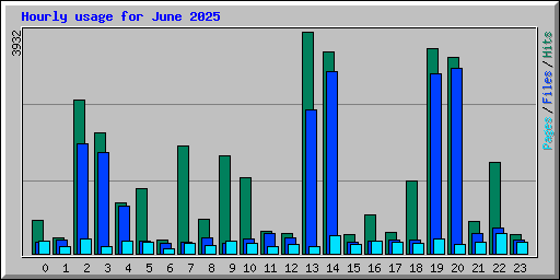 Hourly usage for June 2025
