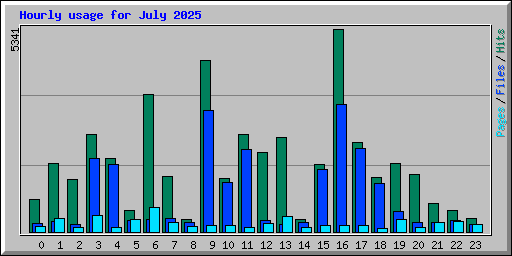 Hourly usage for July 2025