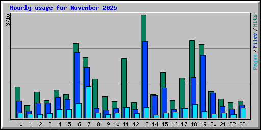 Hourly usage for November 2025