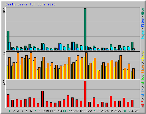 Daily usage for June 2025