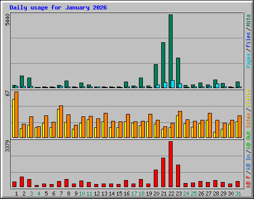 Daily usage for January 2026