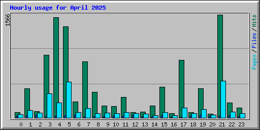 Hourly usage for April 2025