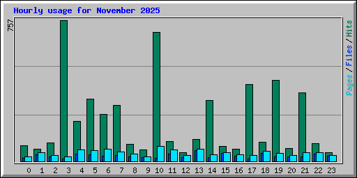 Hourly usage for November 2025