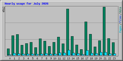 Hourly usage for July 2026