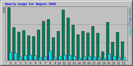 Hourly usage for August 2026