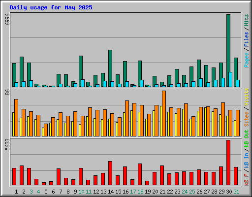 Daily usage for May 2025