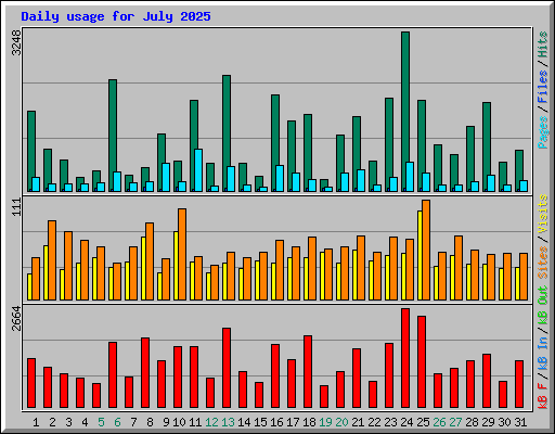 Daily usage for July 2025
