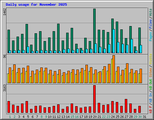 Daily usage for November 2025