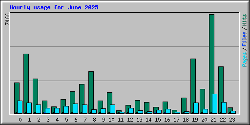 Hourly usage for June 2025