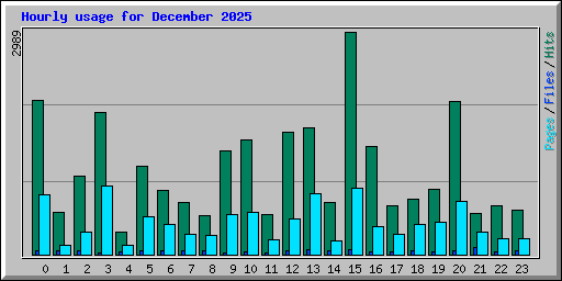Hourly usage for December 2025
