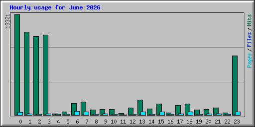 Hourly usage for June 2026