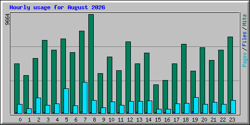 Hourly usage for August 2026